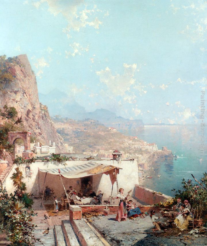 Amalfi, Golfe de Salerne painting - Franz Richard Unterberger Amalfi, Golfe de Salerne art painting